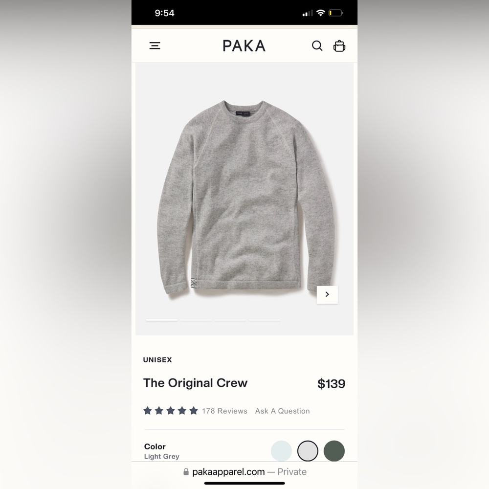 Paka alpaca fur grey sweater size L